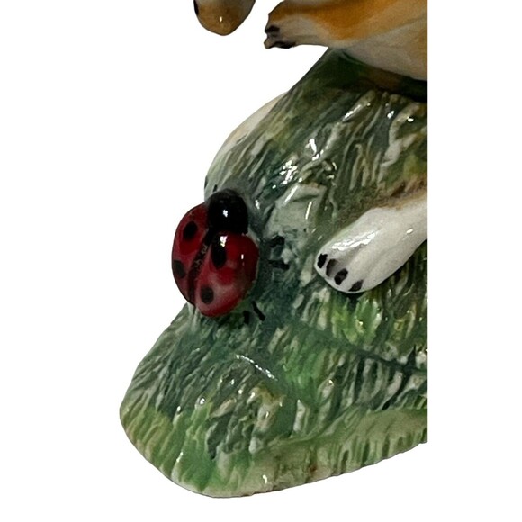Vtg Big Eared Mouse Ladybug Flower Figure Signed Basil Matthews Animal Figurine - Picture 5 of 12